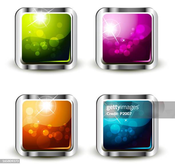 Shiny Squareshaped Buttons Set High-Res Vector Graphic - Getty Images
