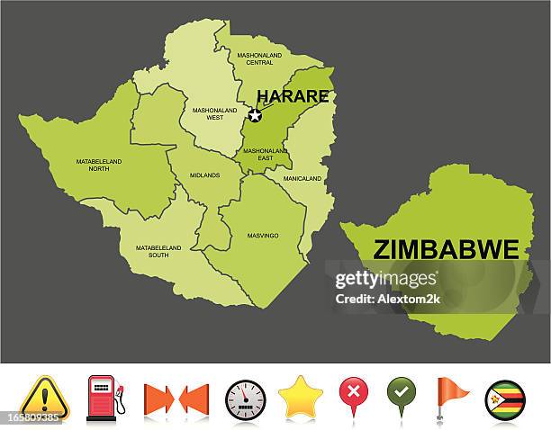 stockillustraties, clipart, cartoons en iconen met zimbabwe navigation map - zimbabwe