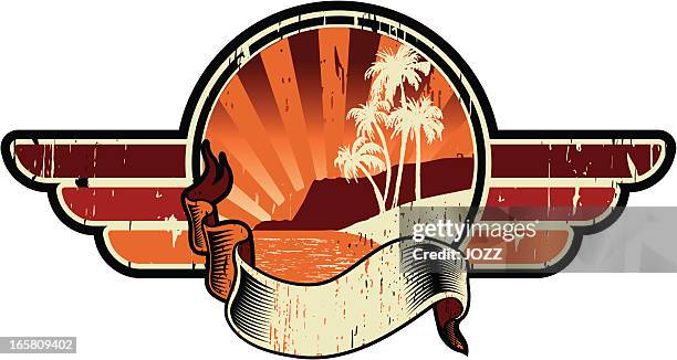 island emblem - ribbon reef stock illustrations