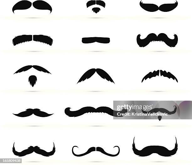 mustache icons - goatee stock illustrations