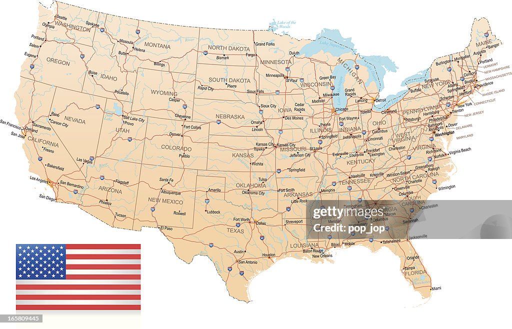 USA - Highway Map
