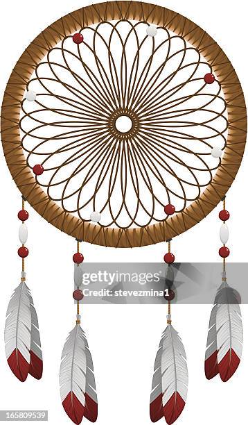 native american dream catcher - medicine wheel stock illustrations