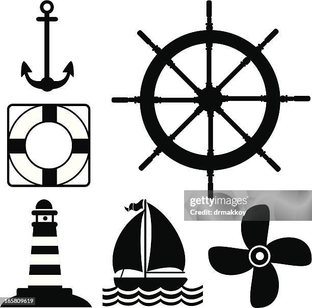 nautical vessel symbols - propeller isolated stock illustrations
