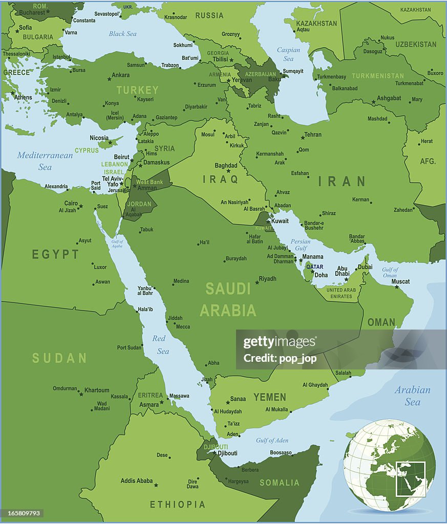 Green Map of Middle East