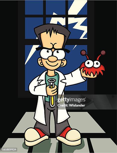 young mad scientist - mad scientist stock illustrations