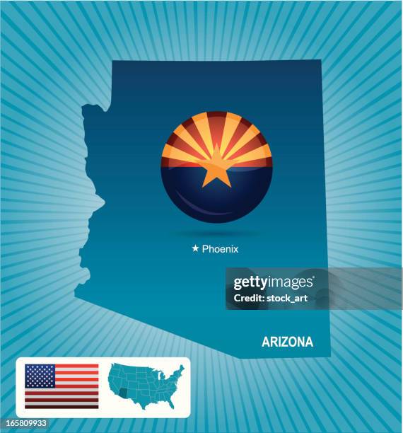 Arizona State View 84 Arizona Map Topographic High Res Illustrations - Getty Images