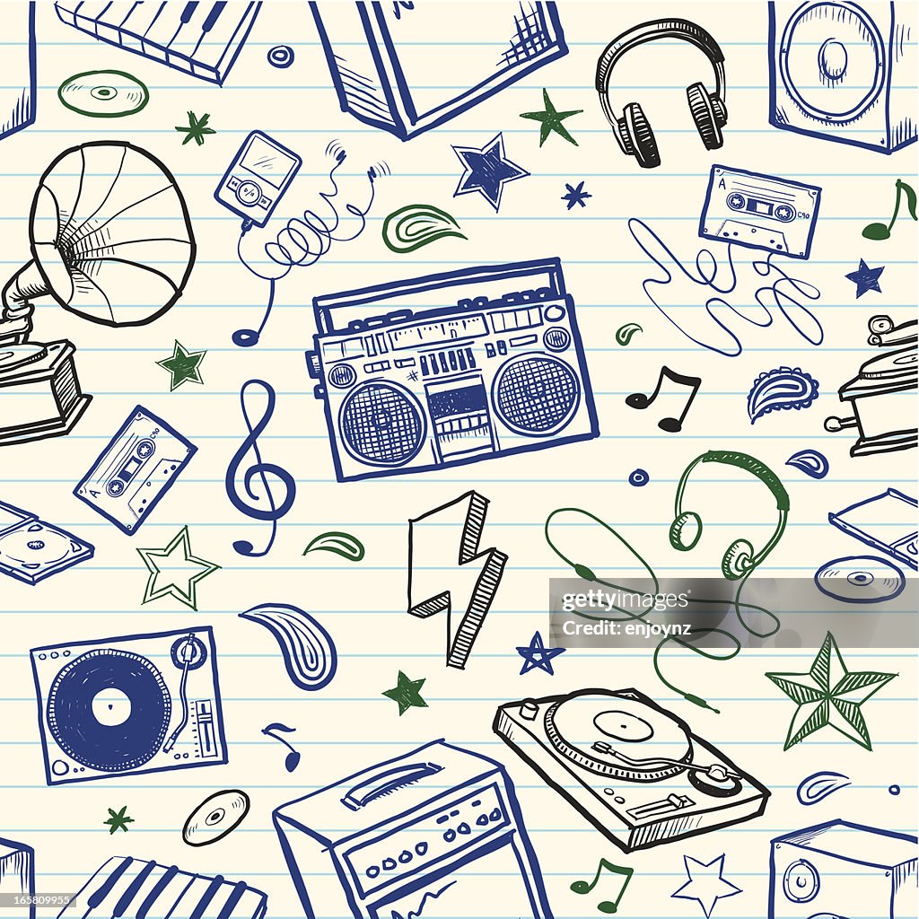 Seamless sketchy music background