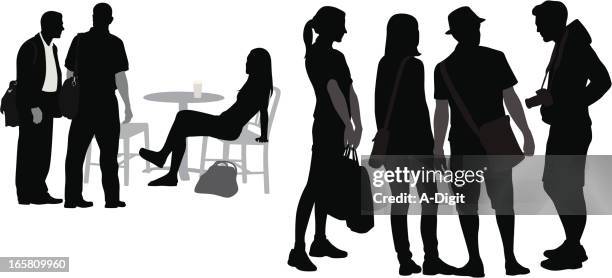 talkative vector silhouette - man talking camera stock illustrations
