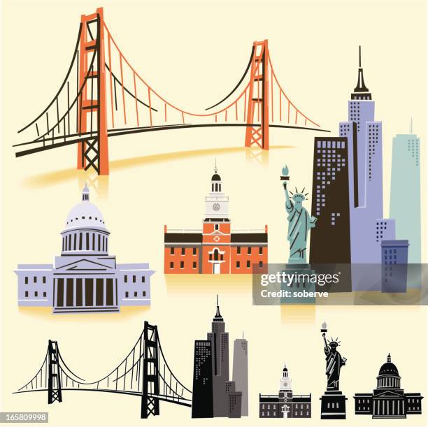 usa landmarks - new york 幅插畫檔、美工圖案、卡通及圖標