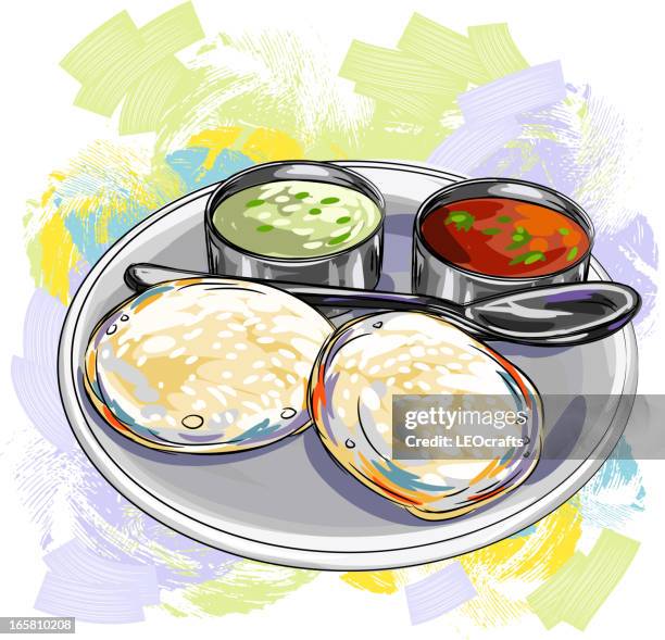 indian dish/idli - indian food stock illustrations