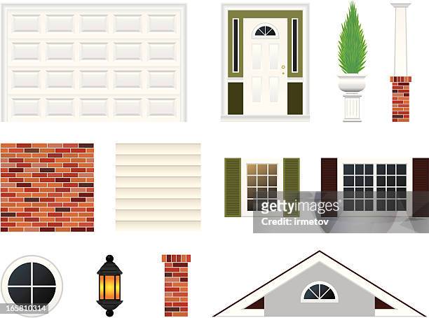 stockillustraties, clipart, cartoons en iconen met house details kit - bouwpakket