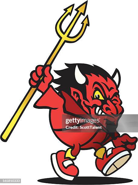 devil mascot - basketball fans stock illustrations