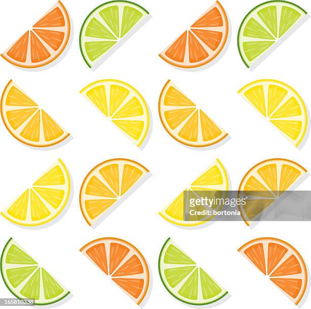 sliced citrus fruit seamless pattern - pink grapefruit stock illustrations