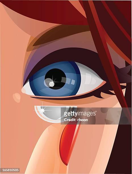 contact lens close-up - contact lens illustration stock illustrations