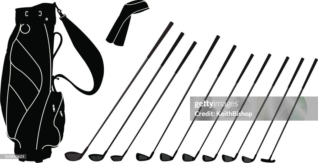 Golf Clubs and Bag