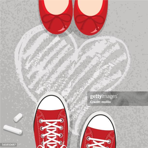 illustrazioni stock, clip art, cartoni animati e icone di tendenza di amore - red shoe