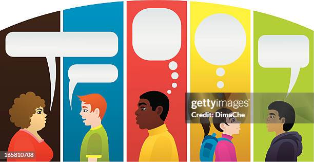 human communication - face reflection stock illustrations