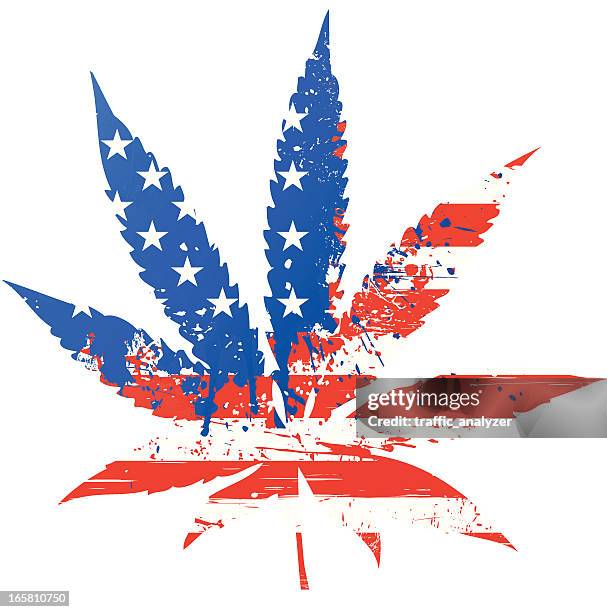 marijuana - us flag - hashish 幅插畫檔、美工圖案、卡通及圖標