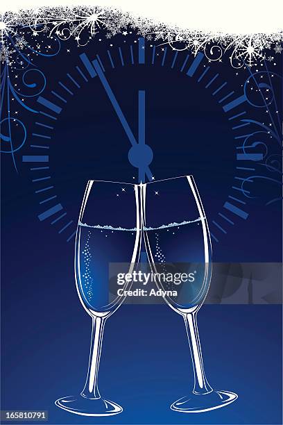 new year countdown - midnight clock stock illustrations