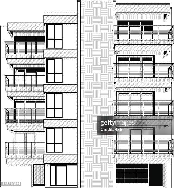silhouette of a building - railing vector stock illustrations