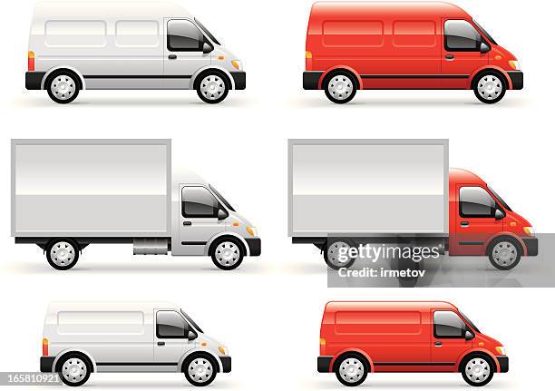 illustrazioni stock, clip art, cartoni animati e icone di tendenza di furgone commerciale - camion