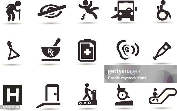 disability symbols - wheelchair access stock illustrations