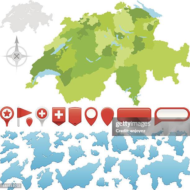 ilustraciones, imágenes clip art, dibujos animados e iconos de stock de suiza cantons - zurich map