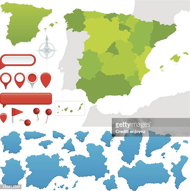 communities of spain - canary islands stock illustrations