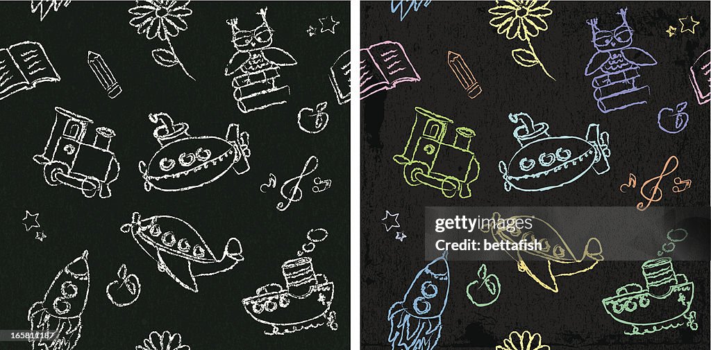 Kids Chalk Drawings Seamless High-Res Vector Graphic - Getty Images