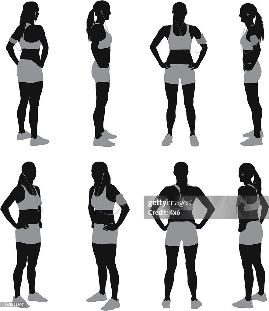 Multiple images of a female athlete
