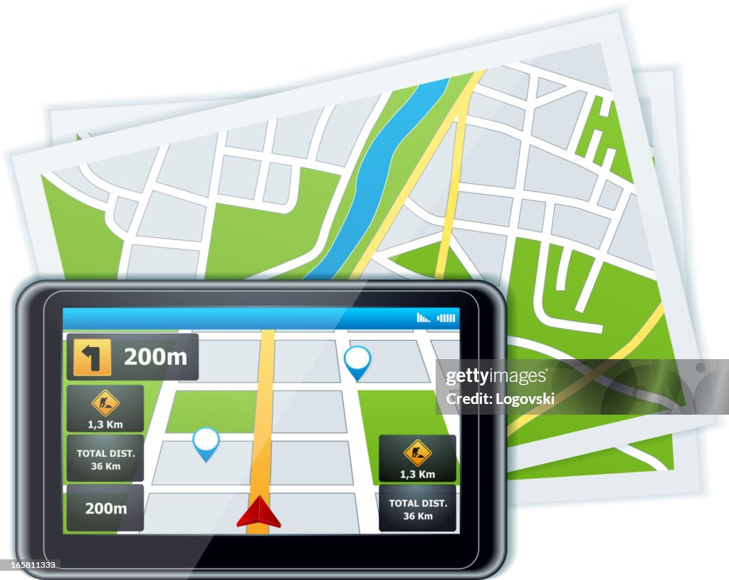 Map Graphics Direction Gps Showing The Right Direction High-Res Vector Graphic - Getty Images