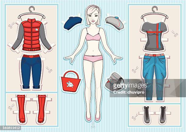 paper doll. - human chain stock illustrations