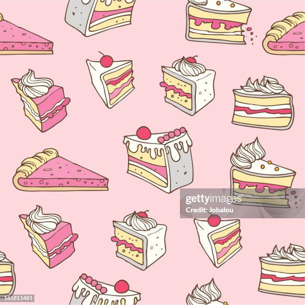 stockillustraties, clipart, cartoons en iconen met seamless cake - taartpunt
