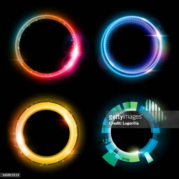 abstract circles - neon lighting 幅插畫檔、美工圖案、卡通及圖標