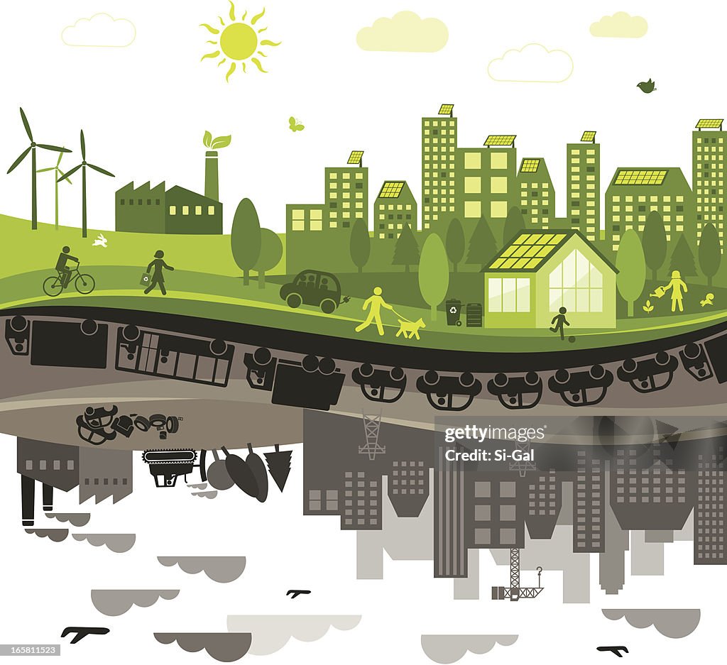 Green Vs. Polluted City