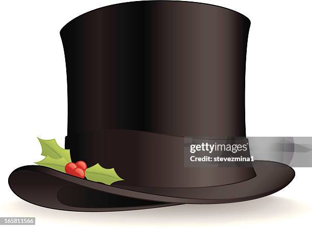 christmas top hat - top hat stock illustrations