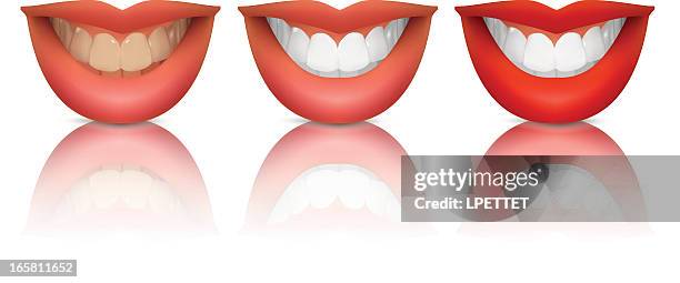 teeth whitening - vector illustration - makeup smear stock illustrations