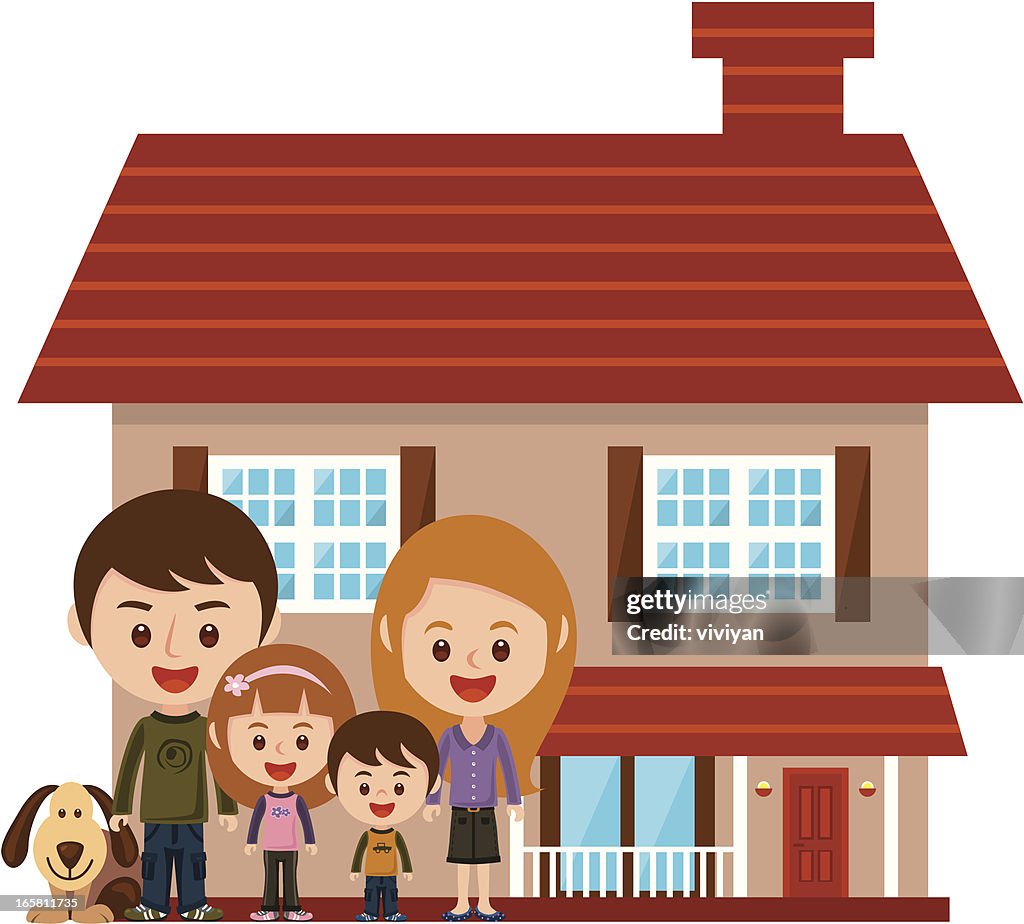 Happy Family With New House High-Res Vector Graphic - Getty Images