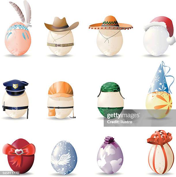 eggs - painted easter eggs stock illustrations