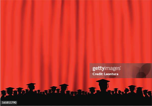 graduation - lecture hall students stock illustrations