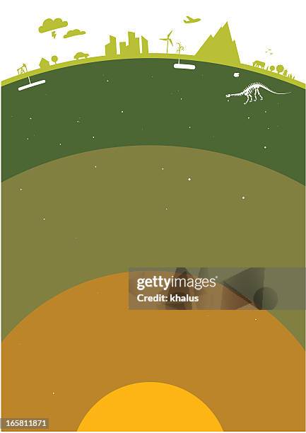stockillustraties, clipart, cartoons en iconen met planet layers - dinosaur background