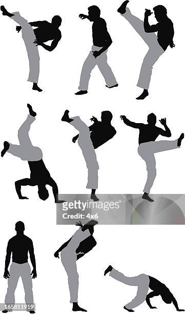 man practicing capoeira - capoeira 幅插畫檔、美工圖案、卡通及圖標