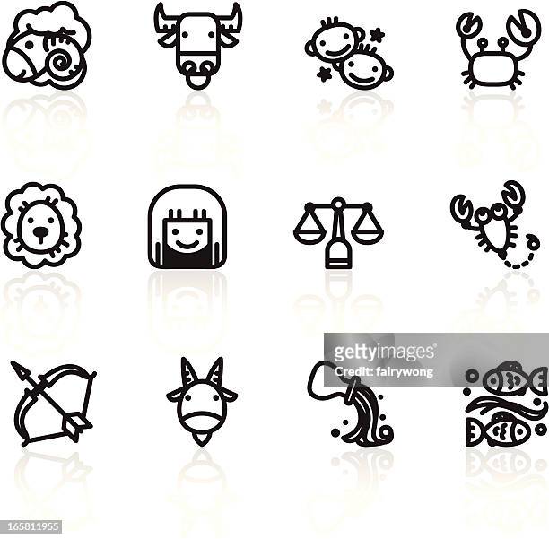 zodiac icon set - scorpions stock illustrations