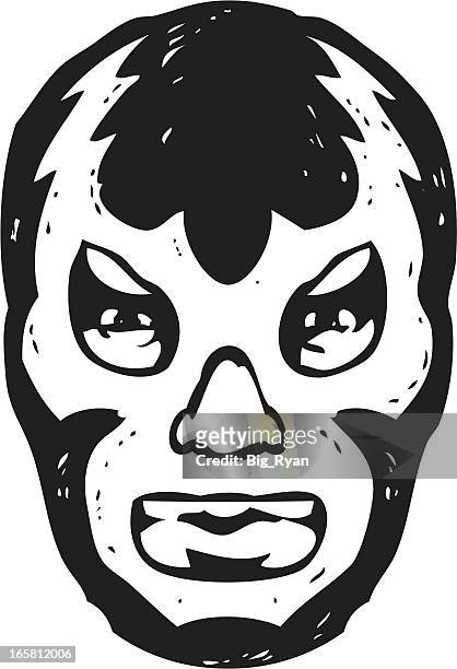 ilustrações de stock, clip art, desenhos animados e ícones de luchador máscara facial - combat sport