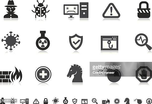 illustrations, cliparts, dessins animés et icônes de internet security icons/pictoria series - threats