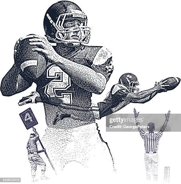 football montage - american football player stock illustrations