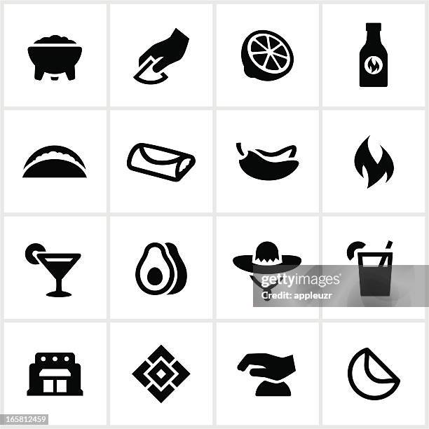 mexikanisches restaurant symbole - sombrero stock-grafiken, -clipart, -cartoons und -symbole