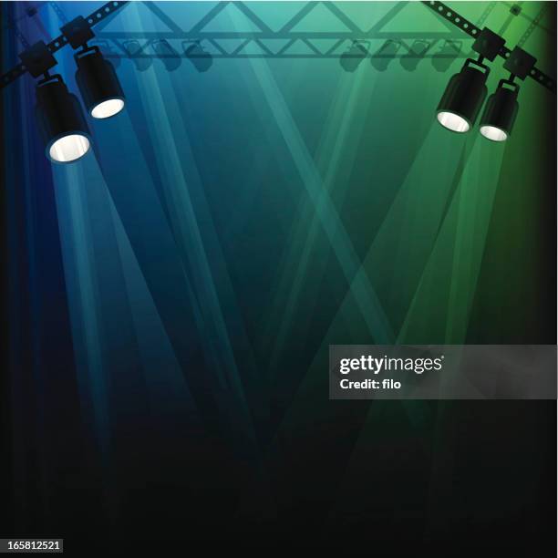 stockillustraties, clipart, cartoons en iconen met stage lights - spotlicht belichting