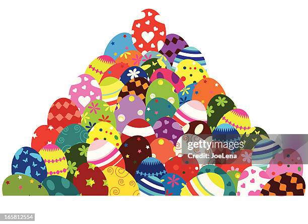 stack easter eggs - easter egg white background stock illustrations