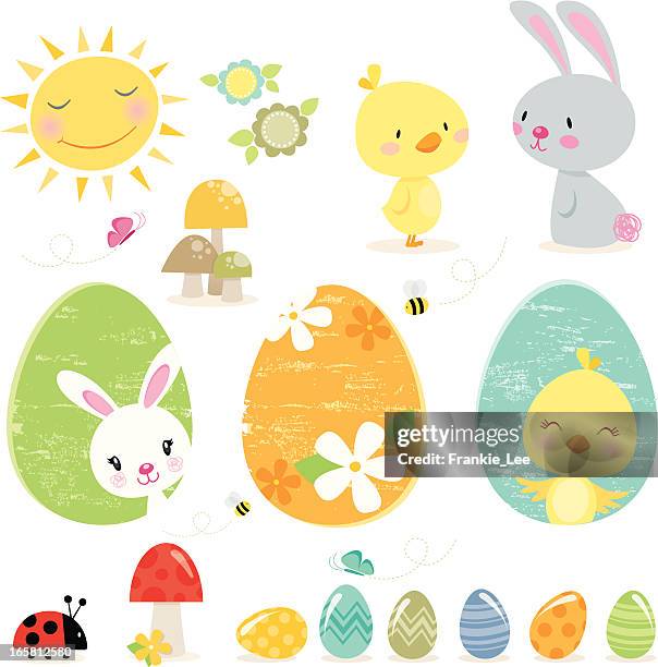 easter elements - bumblebee flower stock illustrations